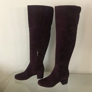 "NEW" SAM EDELMAN ELINA OTK BURGUNDY SUEDE BOOTS
